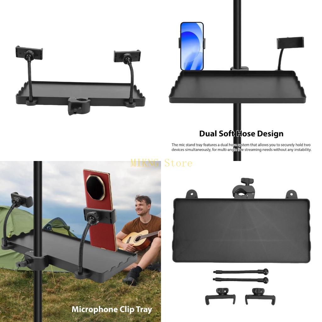 Desk Setup With Mic - Telefoonconfiguratie Organisatoren Microfooncliphouder voor livestreaming, voicechat-klasse