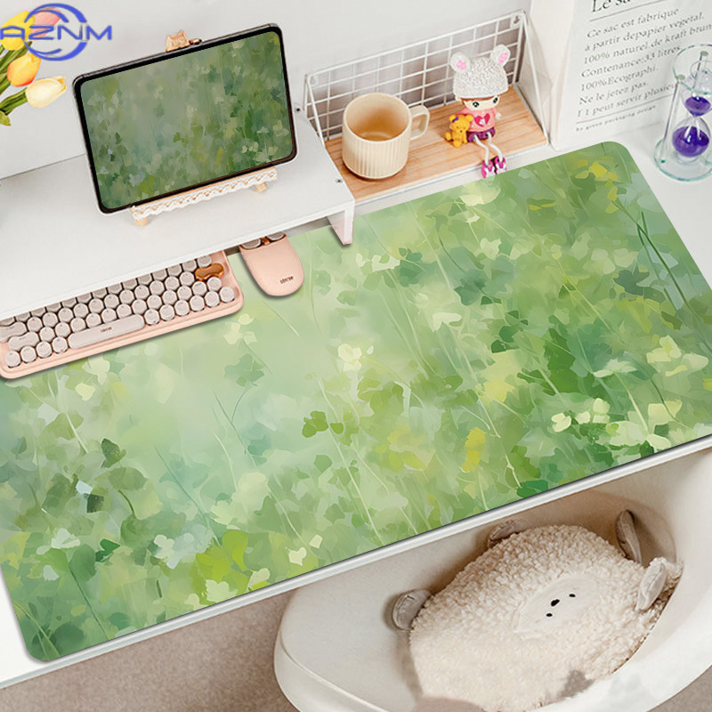 Desk Setup Ideas - Creatieve aquarel muismat, oversized olieverfschilderij, groen,