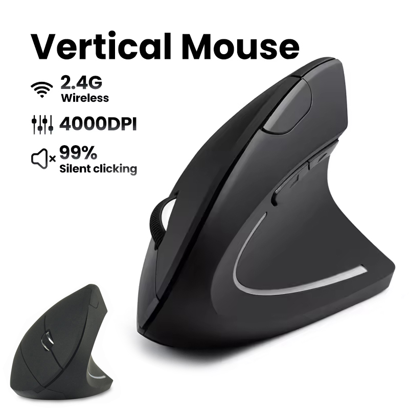 Desk Setup For Work - Ergonomische draadloze muis 1600 DPI RGB-achtergrondverlichting