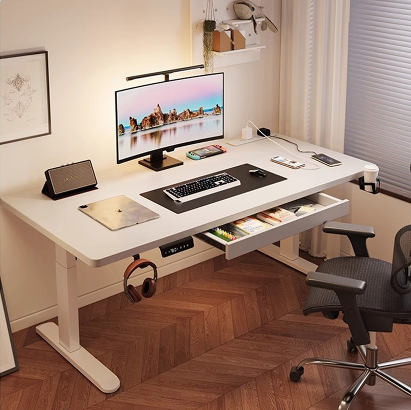 Desk Setup Ergonomics - Modern elektrisch verstelbaar bureau met dubbele