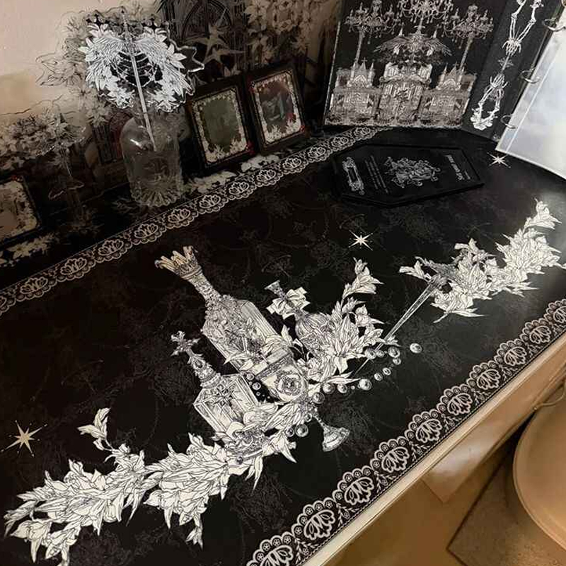 Desk Setup Rug - Divine Realm Gotische Gebouw Muismat Extra