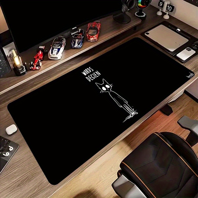 Desk Setup For Work - Grappige schets Cat Words Decien Black