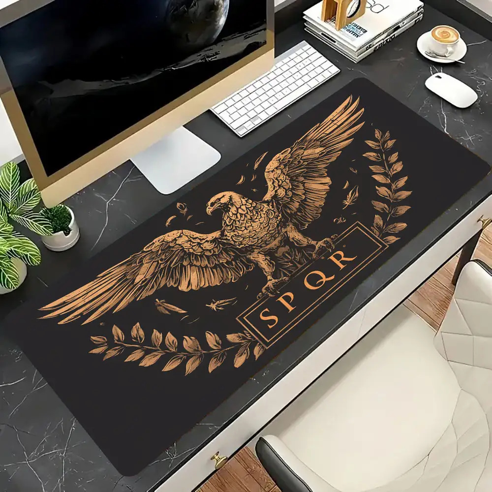 Desk Setup Brown - Goudbruin Zwart Bureaumat Bureau-interieur Kantooraccessoires Muismat
