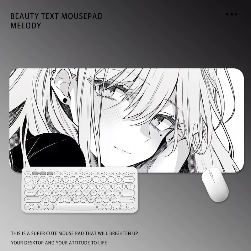 Zwart-wit Manga Meisje Muismat - Desk Setup Black And White recensie en prijs