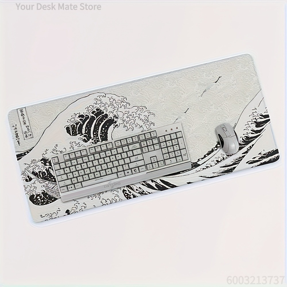 Zwart-witte Wave Art XXL burea - Desk Setup Black And White recensie en prijs