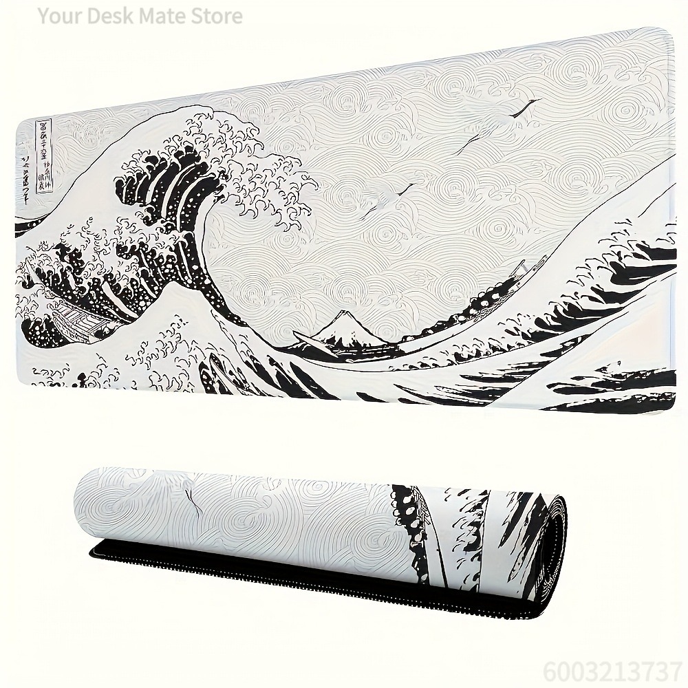 Zwart-witte Wave Art XXL burea - Desk Setup Black And White recensie en prijs