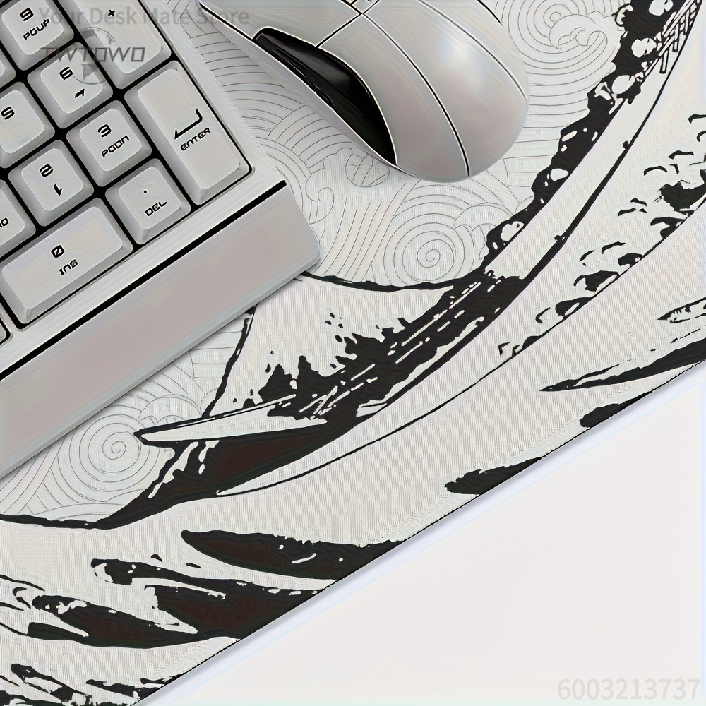 Zwart-witte Wave Art XXL burea - Desk Setup Black And White recensie en prijs