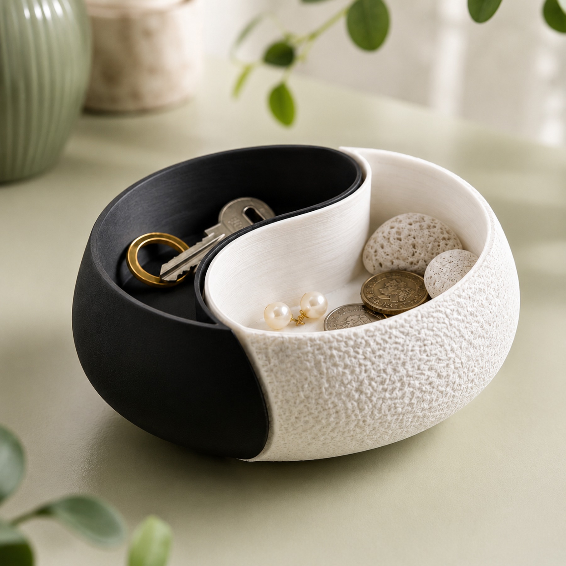 1-delige opbergkom in zwart-wi - Desk Setup Black And White recensie en prijs