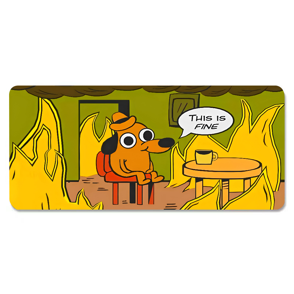 This Is Fine Dog Teckel Muisma - Desk Setup Rug recensie en prijs