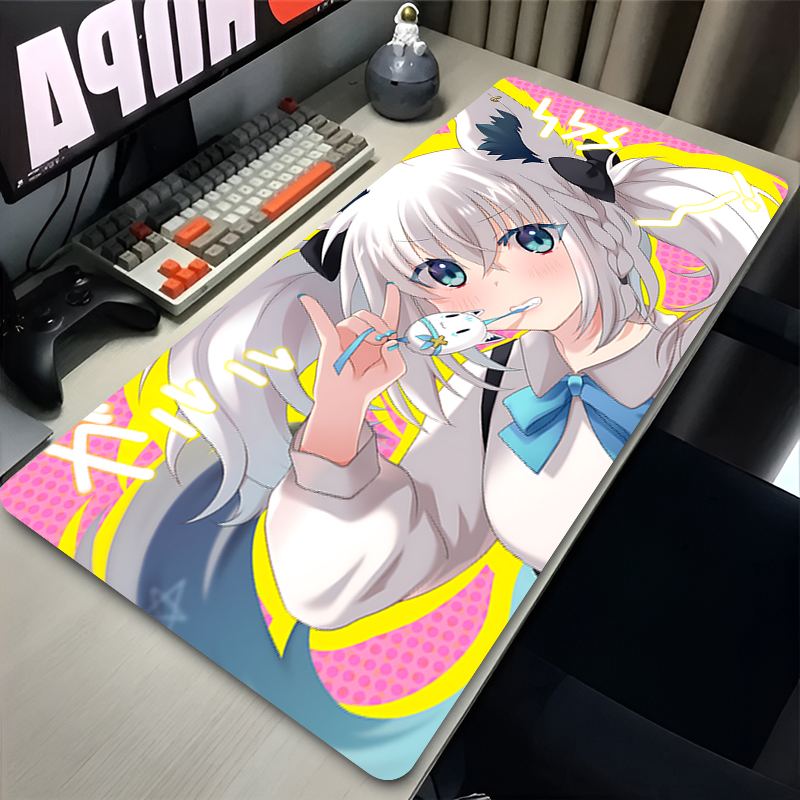Shirakami Fubuki Muismat Lapto - Desk Setup Black And White recensie en prijs
