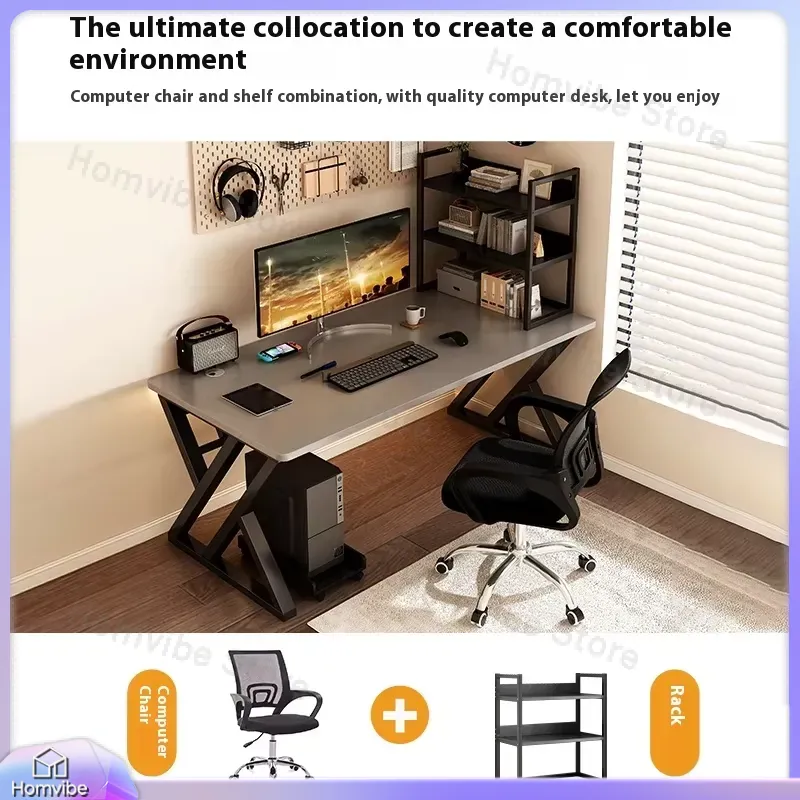 Modern houten computerbureau v - Desk Setup Ergonomics recensie en prijs