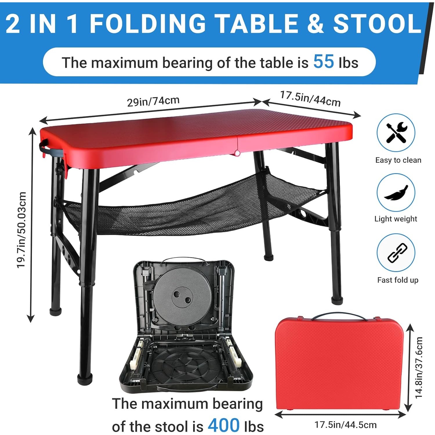 Intrekbare klaptafel en krukse - Desk Setup Ideas recensie en prijs