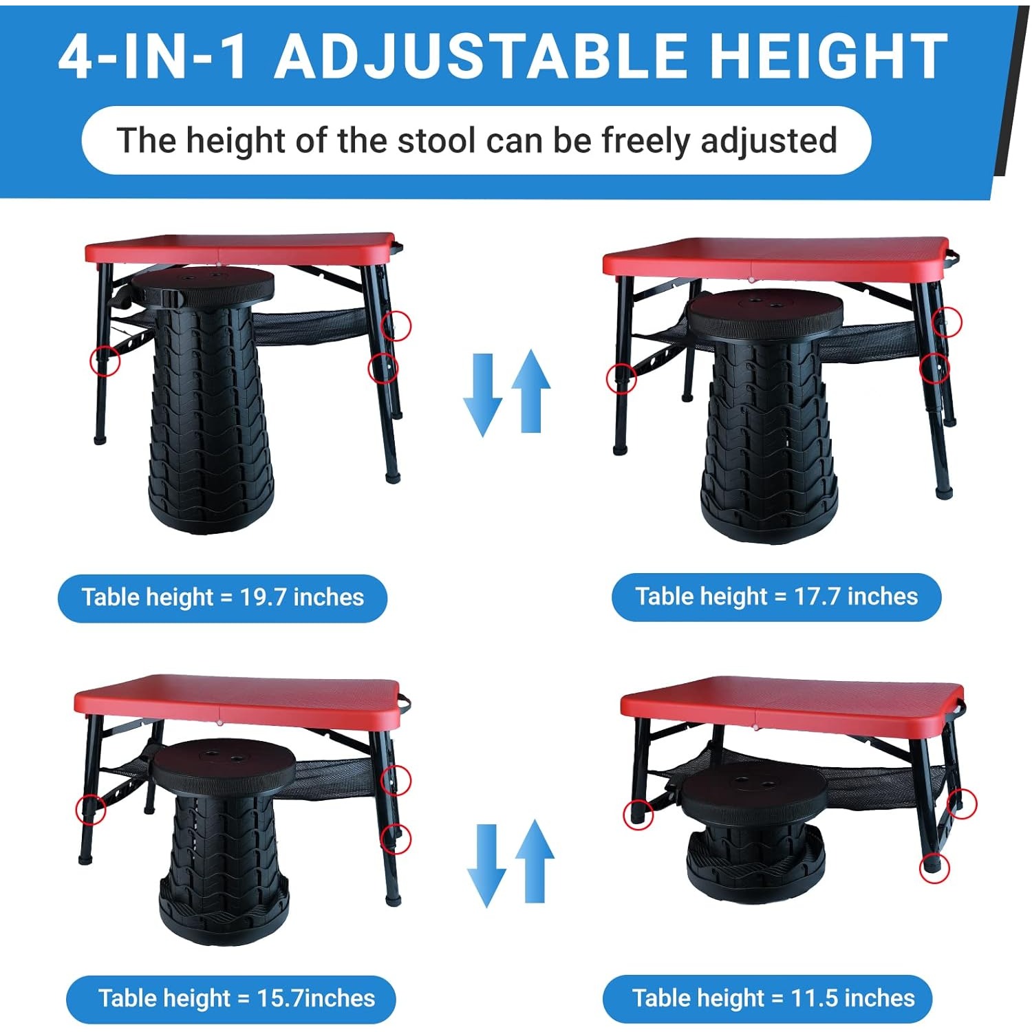 Intrekbare klaptafel en krukse - Desk Setup Ideas recensie en prijs