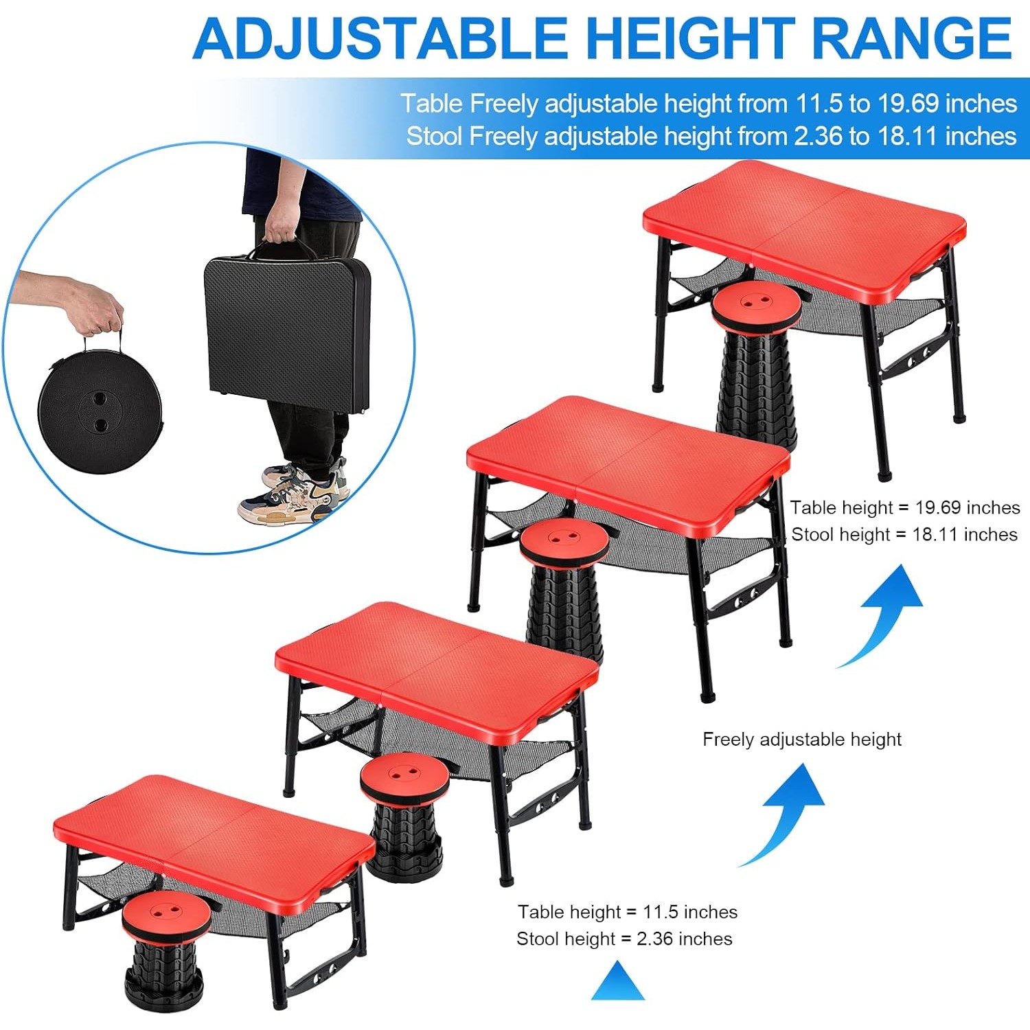 Intrekbare klaptafel en krukse - Desk Setup Ideas recensie en prijs